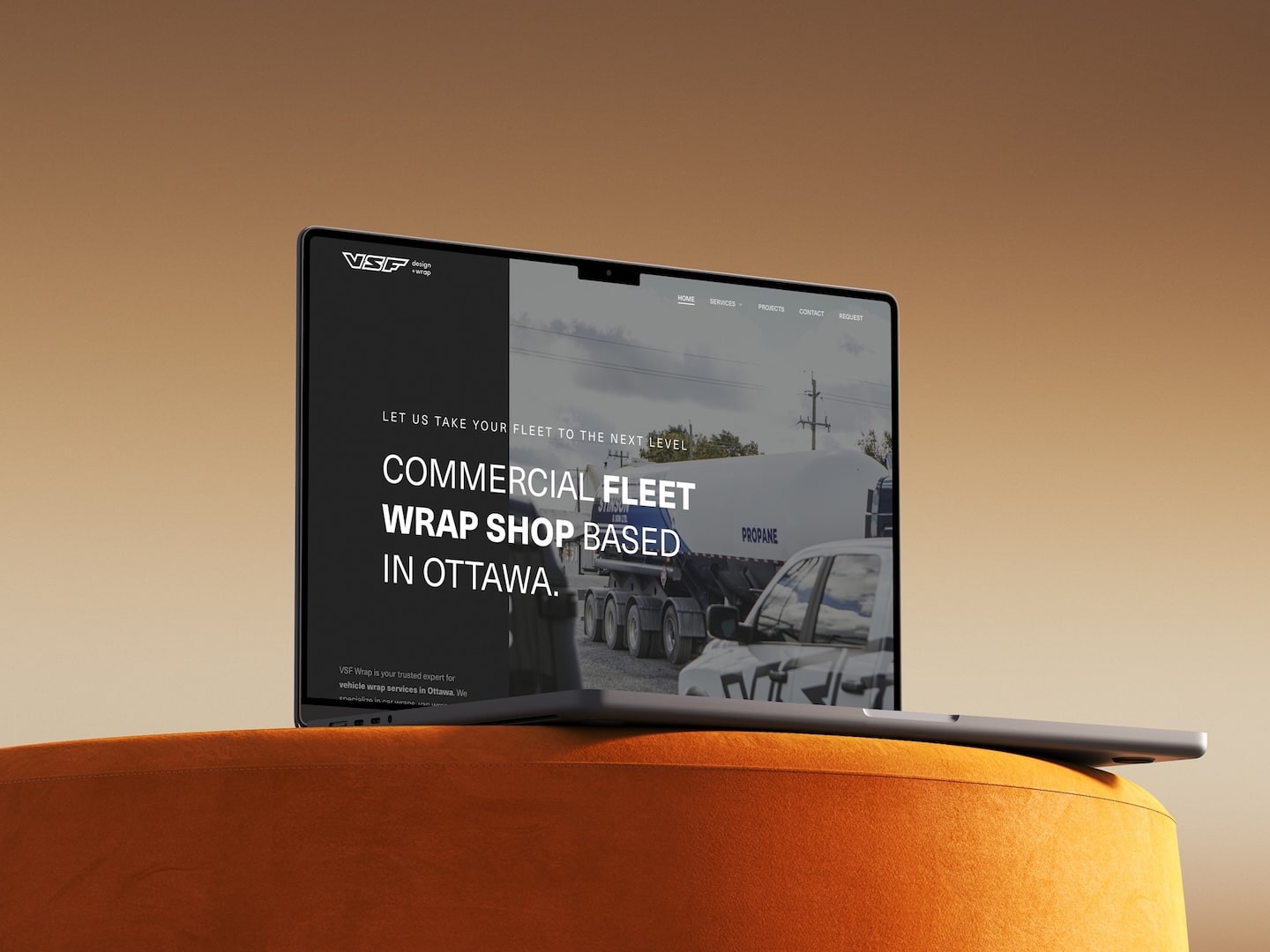 Custom website for VSF Wrap, Ottawa’s go-to vehicle wrap experts specializing in commercial fleet wraps, vinyl color changes, and custom signage.