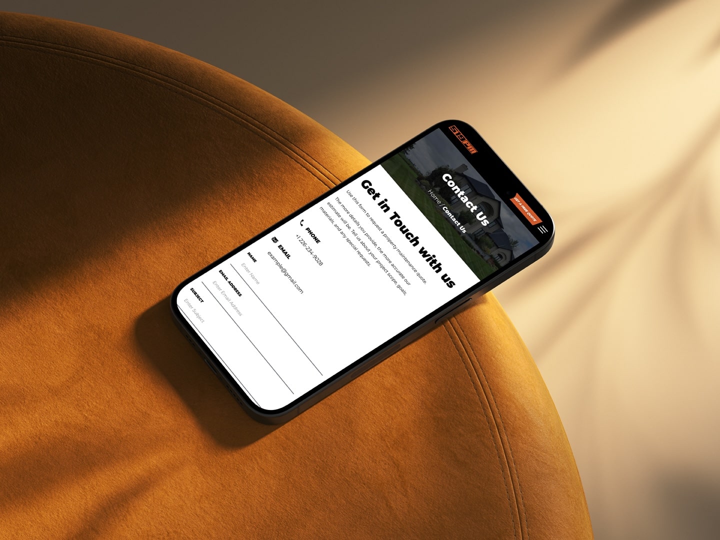 Mobile view of website for 519 Property Maintenance – responsive design by Series Five in Toronto