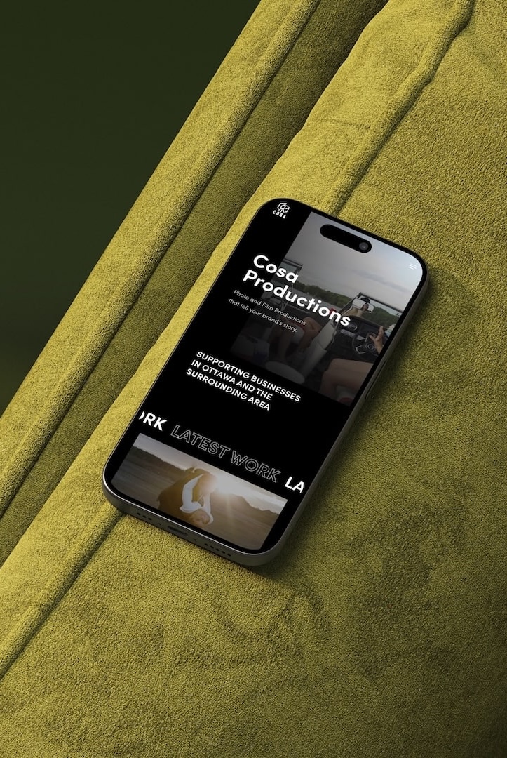 Website design for Cosa Productions – South Ottawa-based media company project by Series Five